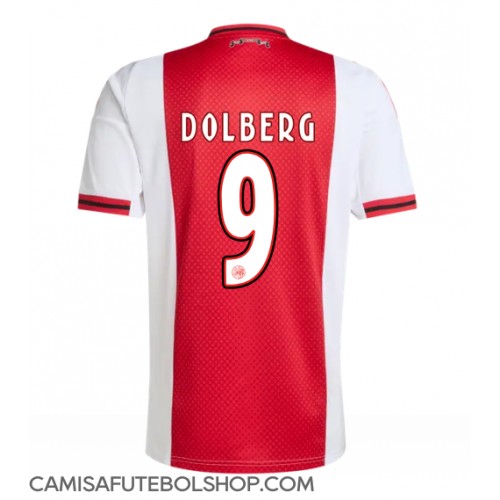 Camisa de time de futebol Ajax Kasper Dolberg #9 Replicas 1º Equipamento 2025-26 Manga Curta Camisa de time de futebol Ajax Kasper Dolberg #9 Replicas 1º Equipamento 2025-26 Manga Curta